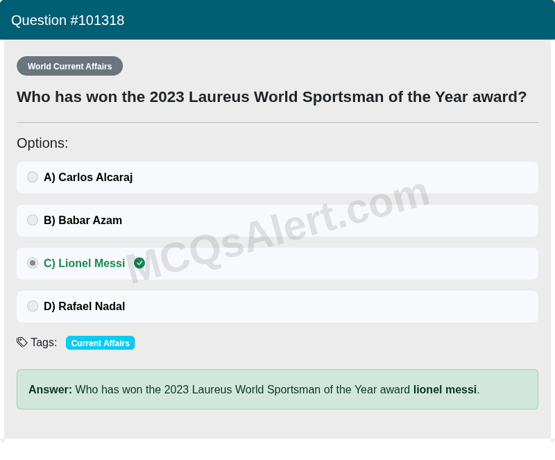 Question Screenshot