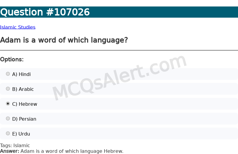 Question Screenshot