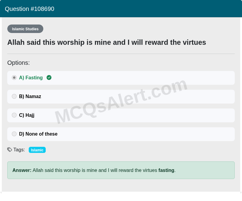 Question Screenshot