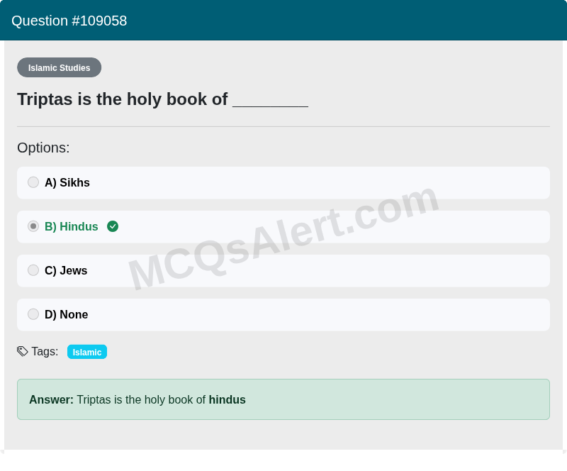 Question Screenshot