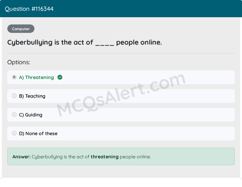 Question Screenshot
