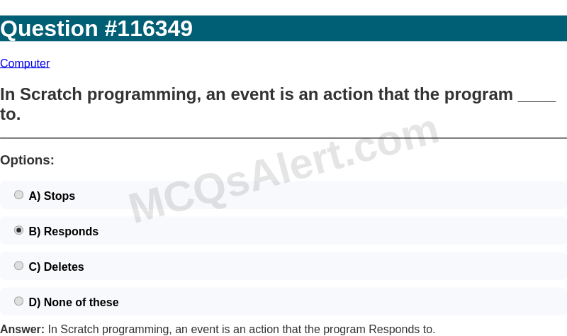 Question Screenshot