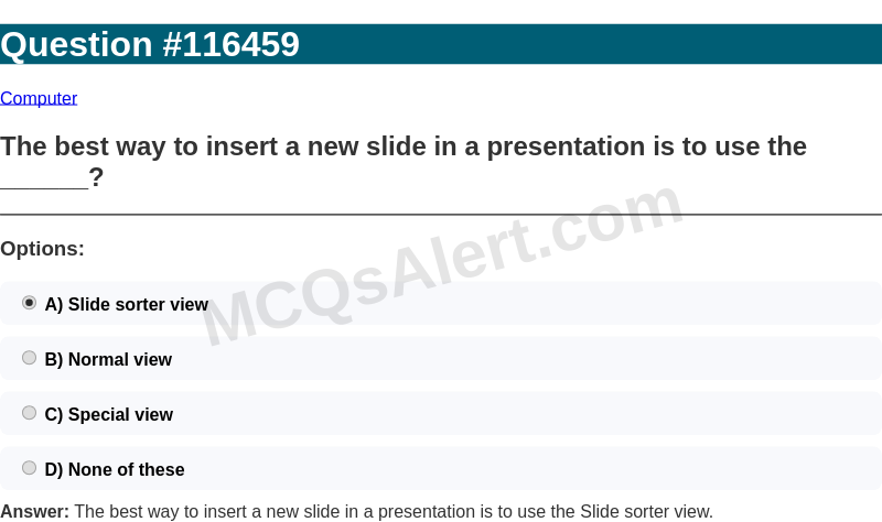 Question Screenshot