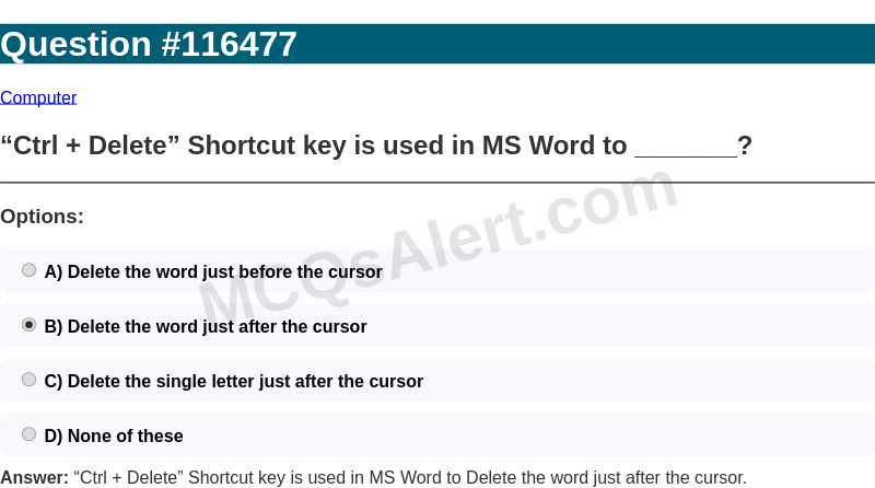 Question Screenshot