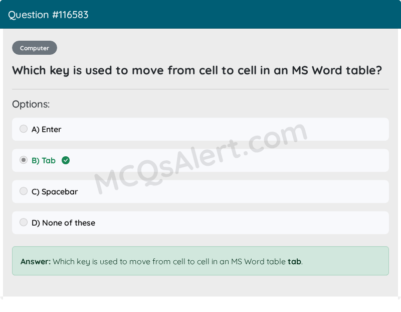 Question Screenshot