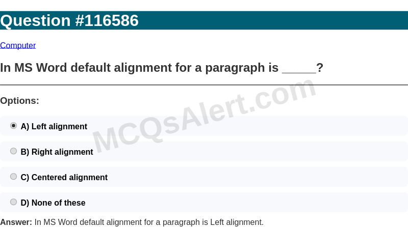 Question Screenshot