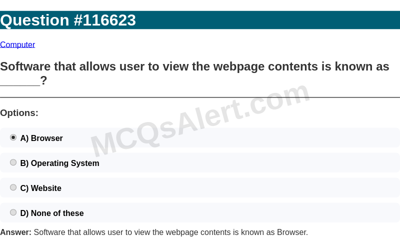 Question Screenshot