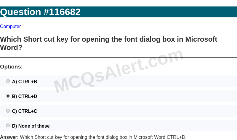 Question Screenshot