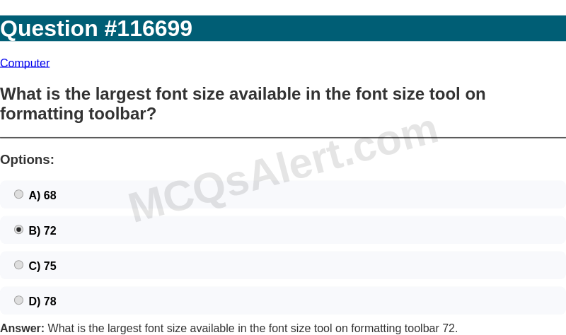 Question Screenshot