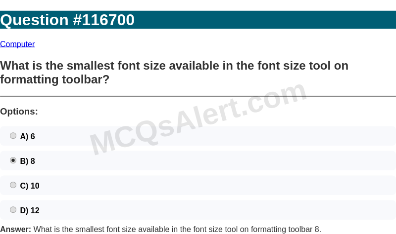 Question Screenshot