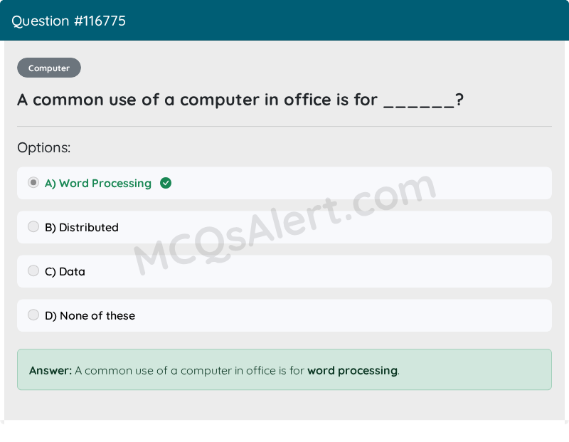 Question Screenshot