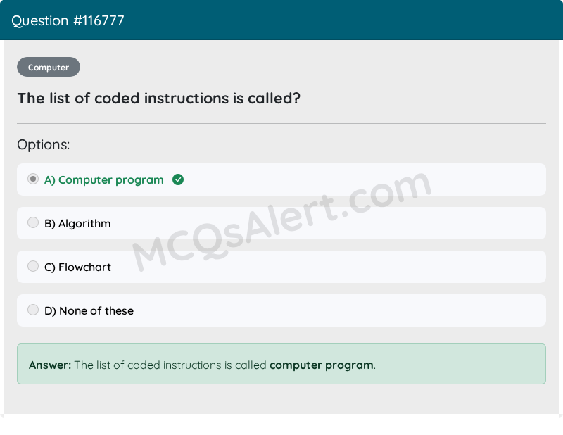 Question Screenshot