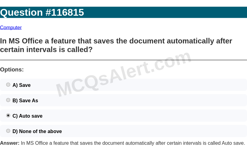 Question Screenshot