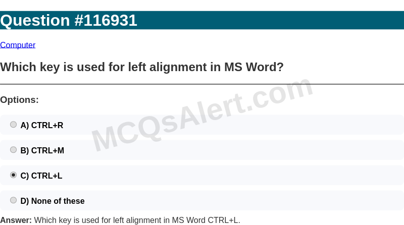 Question Screenshot