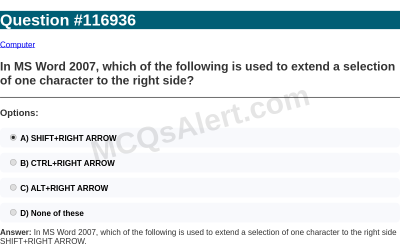 Question Screenshot