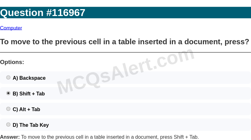Question Screenshot