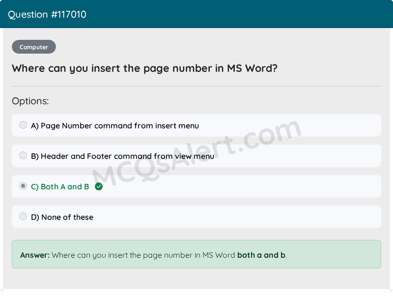 Question Screenshot