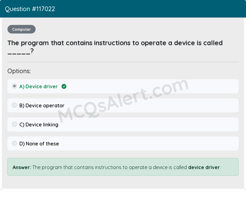 Question Screenshot