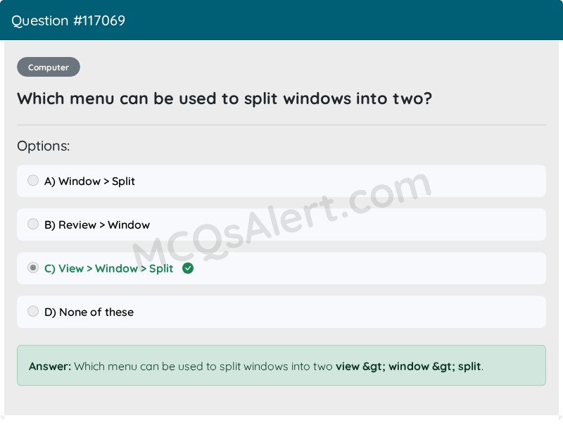 Question Screenshot