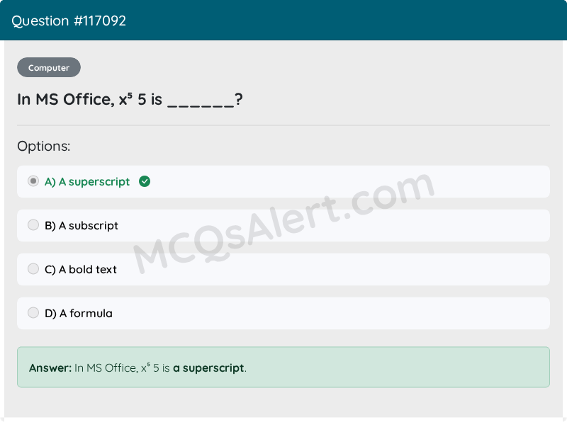 Question Screenshot