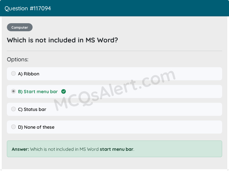 Question Screenshot