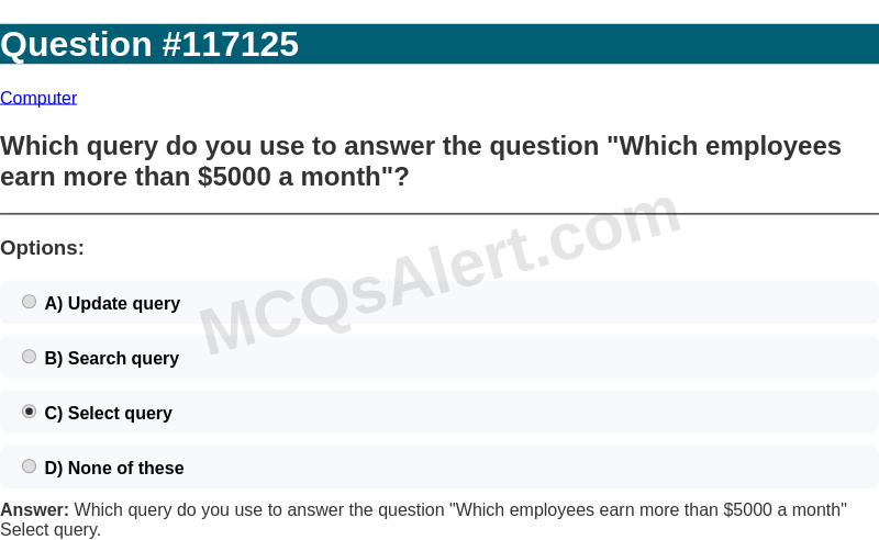 Question Screenshot