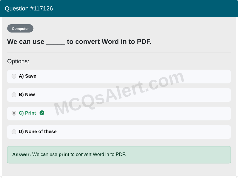 Question Screenshot
