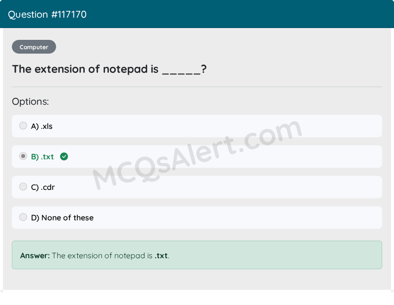 Question Screenshot