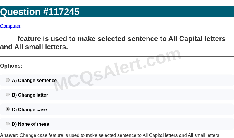 Question Screenshot