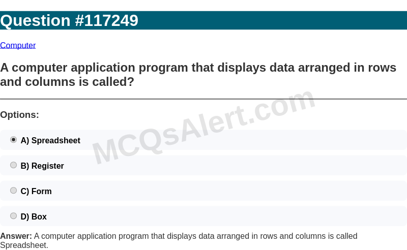 Question Screenshot