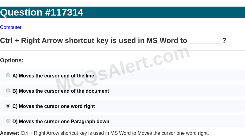 Question Screenshot