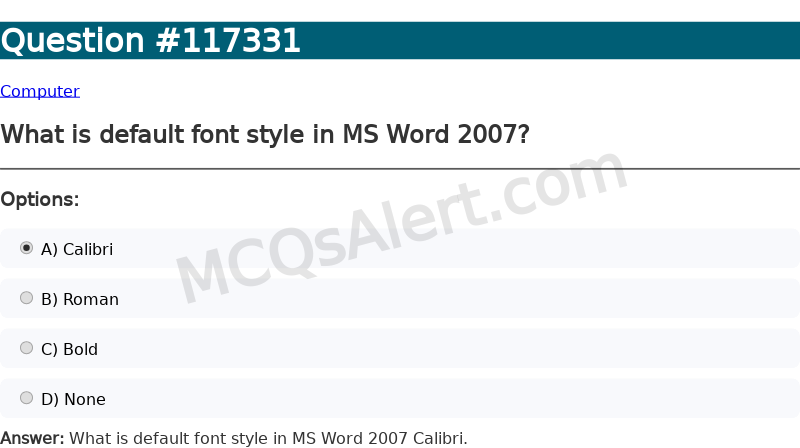 Question Screenshot