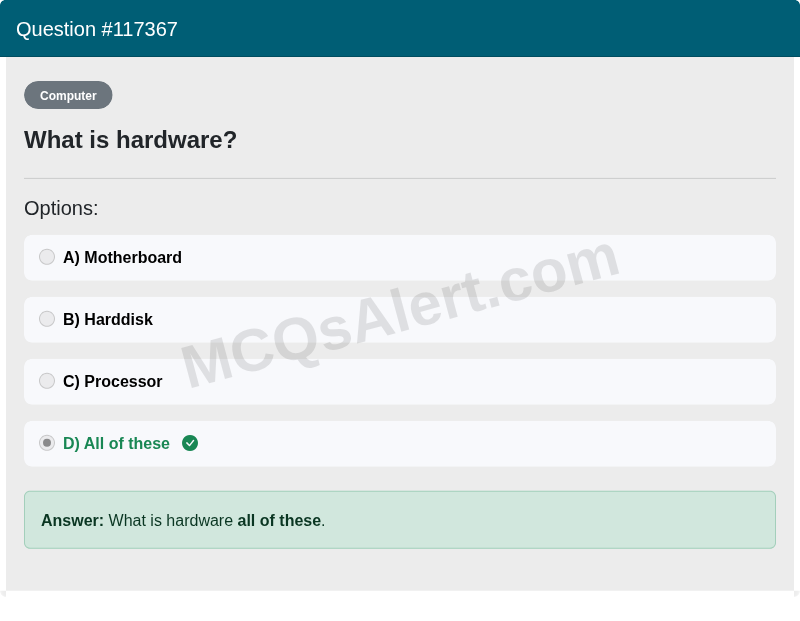 Question Screenshot