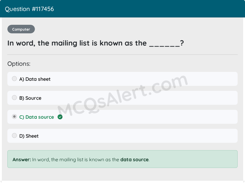 Question Screenshot