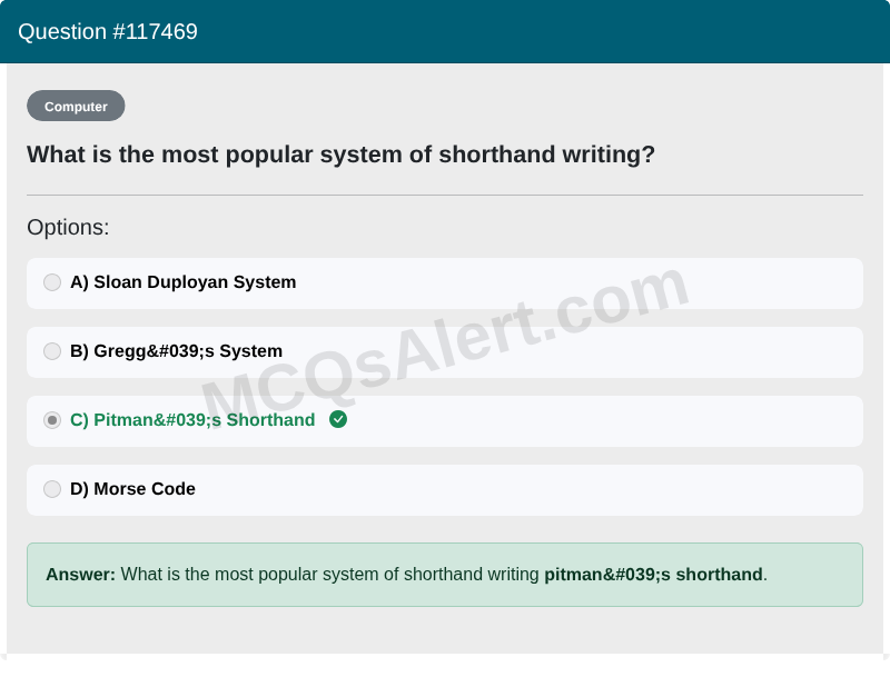 Question Screenshot