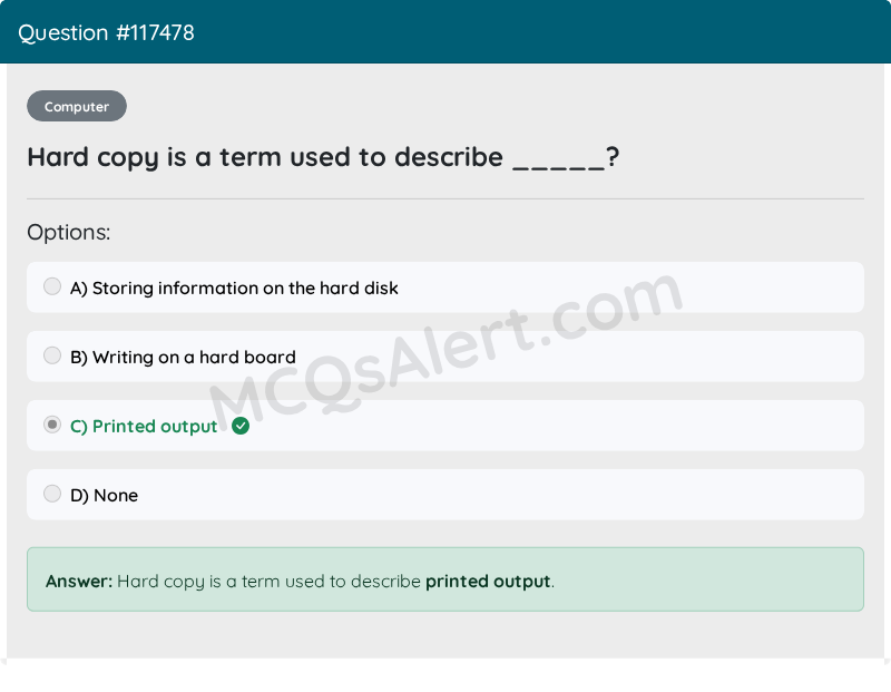 Question Screenshot