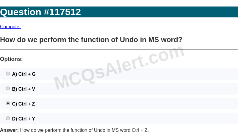 Question Screenshot