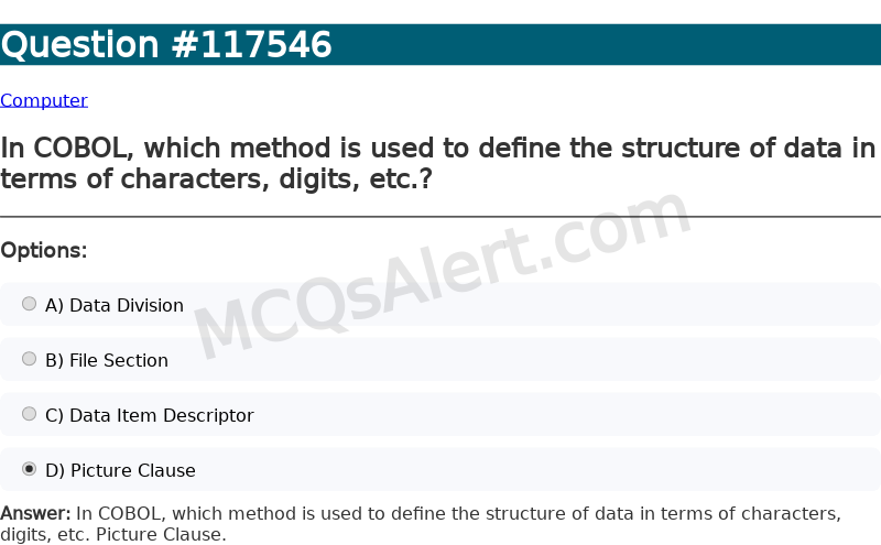 Question Screenshot