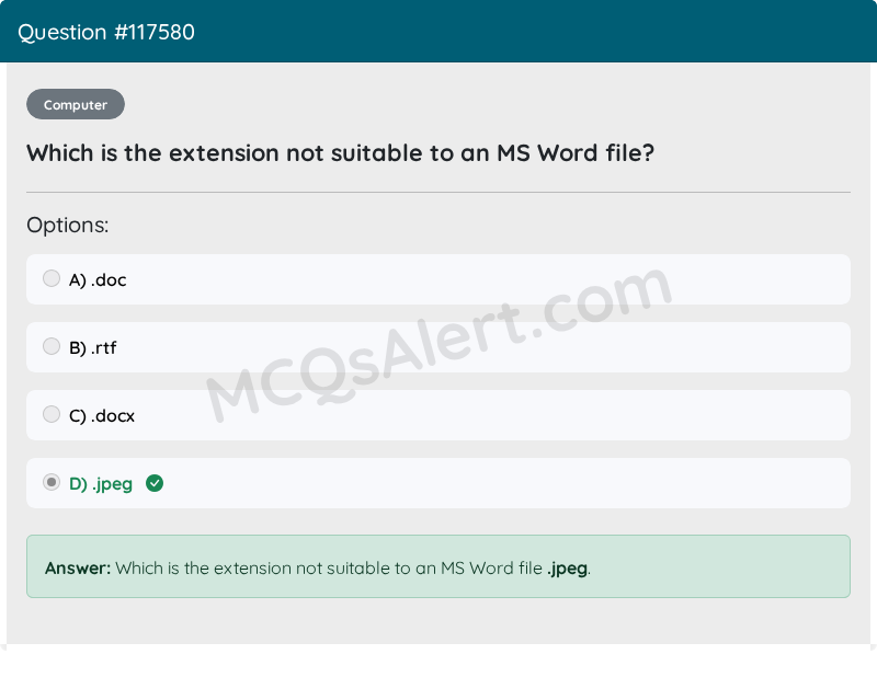 Question Screenshot