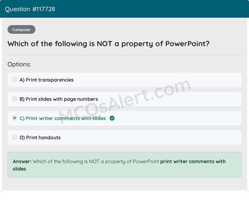 Question Screenshot