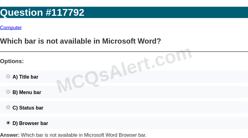 Question Screenshot