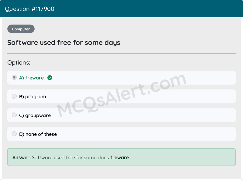Question Screenshot