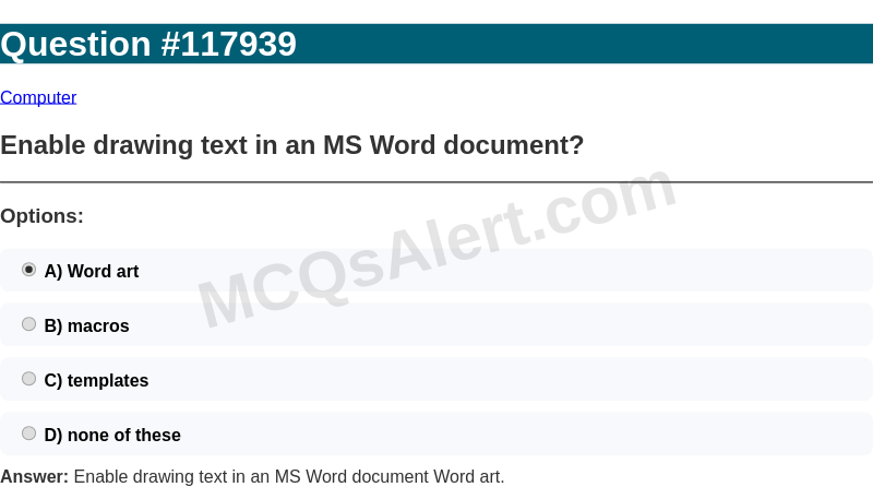 Question Screenshot