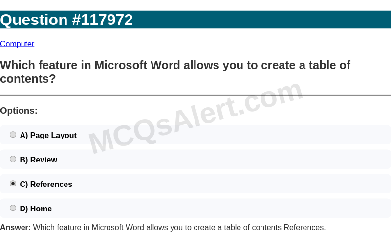 Question Screenshot