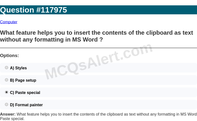 Question Screenshot