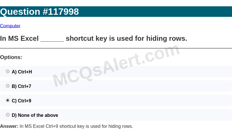 Question Screenshot