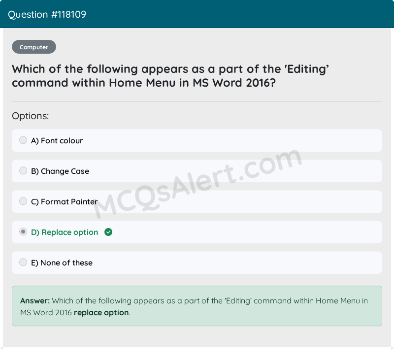 Question Screenshot