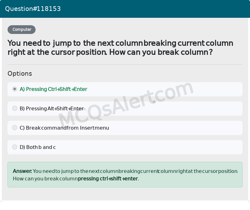 Question Screenshot