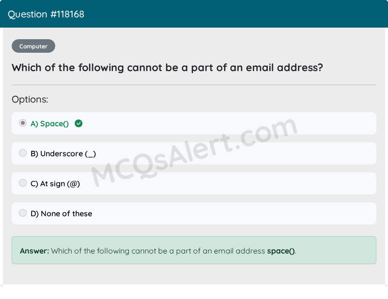 Question Screenshot