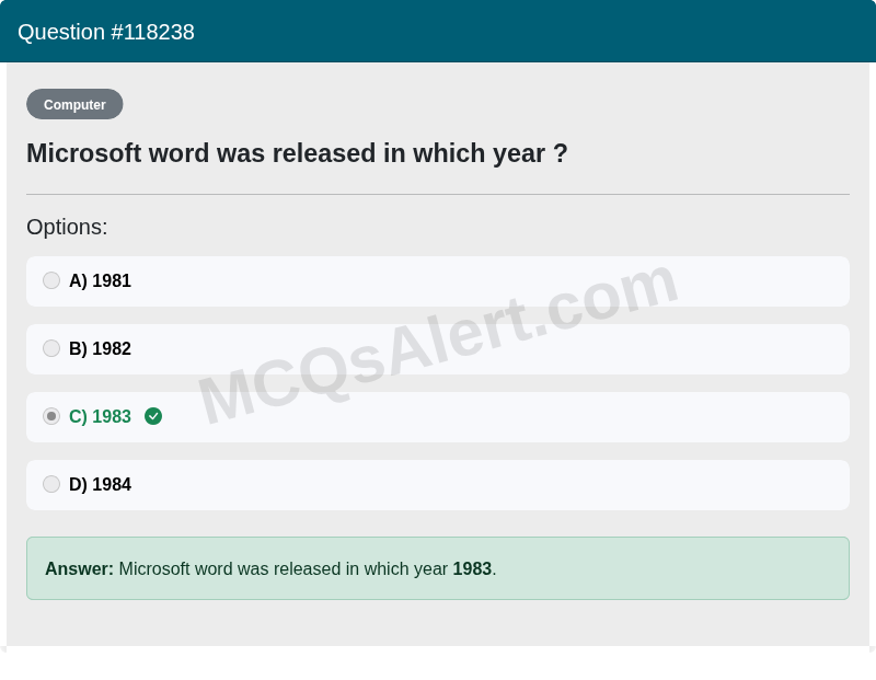 Question Screenshot